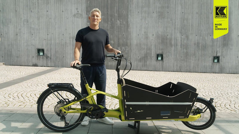 Vollgefedertes Cargo E-bike mit grossem Transportvolumen bei der Cargoline - HildRadwelt